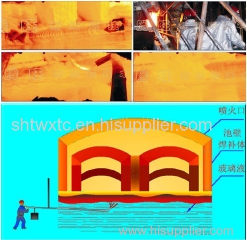 Ceramic welding repair for the molten pool wall