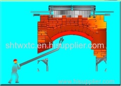 Ceramic welding for tunnel kiln crown