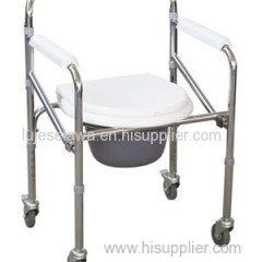 Stainless Steel Wheelchair with Commode