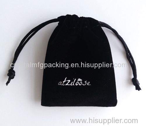 Customized jewelry velvet pouches large wholesale drawstring velvet bag
