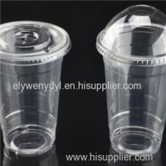 18oz/540ml Pet Disposable Plastic Cup with Lid