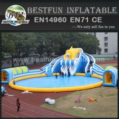 Giant Inflatable Pool Water Park With Water Slide