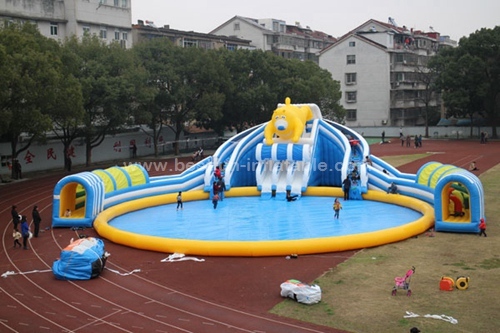 Giant Inflatable Pool Water Park With Water Slide
