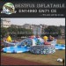 Inflatable water park slide pool