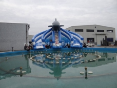 Inflatable commercial entertainment water pool slide