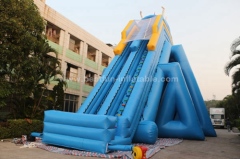 Inflatable triple hippo water slides