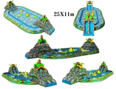 Inflatable Water Park With Big Pool And Slide For Land