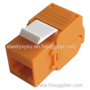 UTP Cat.6A Keystone Jack 180 Degree Orange Color