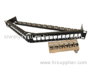 FTP Cat.6A 6 Jacks In One Patch Panel Angled With Back Bar