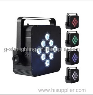 9*10w RGBW/RGBA Battery Power and Wireless LED Flat Par Can