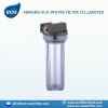 10&quot; transparent in-line water filter housing with bracket