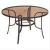 Round Bronze Tinted Table Top Glass Withstands Abrupt Temperature