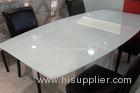 White Painted Table Top Glass EN12150 Standards Protect Furniture