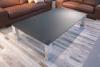 Dark Grey Table Top Glass Tempered 6 mm Thickness Custom Sizes