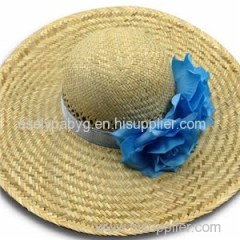 Men's Straw Floppy Hat in Black and White