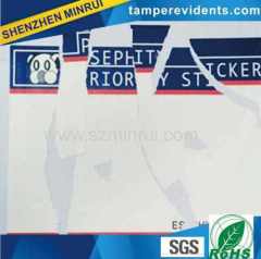 Best Price Custom Destructible Blank Eggshell Sticker Non Removable Blank Label Sticker