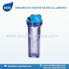 transparent water filter housing