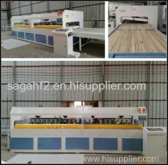 Radio frequency edge gluer/clamp carrier machine for wood board combining