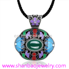 Silver Plated Costume Fashion Gemstone Jewelry China Style Women Party Necklaces