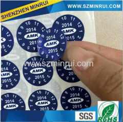 Printing Round Year Warranty Sticker For Electronic