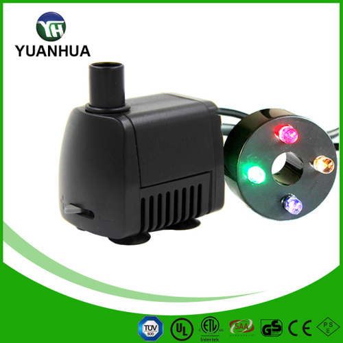 Mini fountain pump with led light