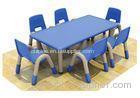 Classroom Blue Children Table And Chairs Rectangular Durable