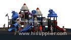 Attractive children used outdoor playground equipment with climber slide