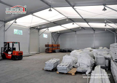 20m clear span aluminum structure tent with steel sandwich walls for storage