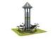 Smalll Black Outdoor Park Gym Equipment With Triple Abdominal Muscle Board