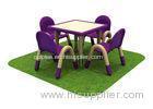 Square Children Table And Chairs Solid Wood For Amusement Park