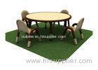 Round Solid Wood Children Table And Chairs With Adjustalbe Stainless Steel Legs