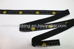 jacquard elastic woven ribbon with rubber stripe