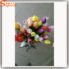 Factory wholesale artificial flower tulipscolor customize bouquet