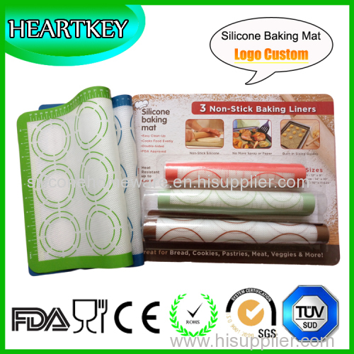 Customized silicone pastry mat with measures silicone baking mat professional kitchen tools 