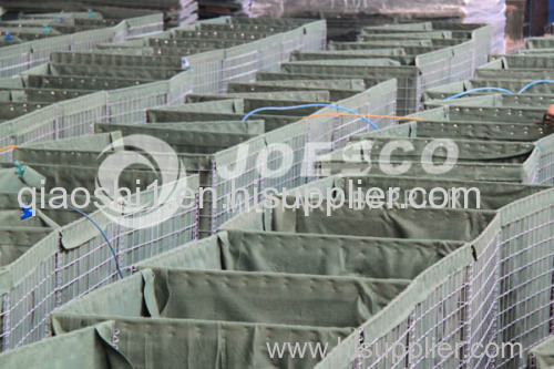 rapidly deployable earth-filled defensive JOESCO barriers