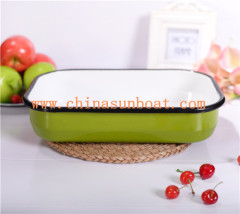 Sunboat Rectangular Pie Dish Enamel Bakeware Plate (Set)