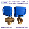 3- way motorized ball valve 6N.m motor actuated valve brass automatic valve