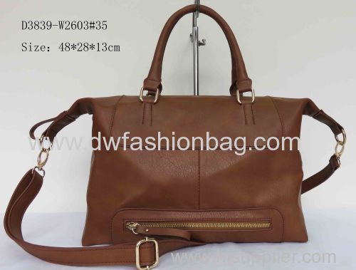 Fashion brown PU leather handbag