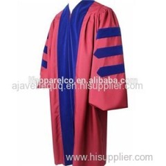 High Quality Doctoral Gown With Royal Blue Velvet