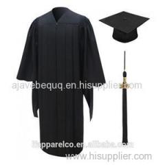 Deluxe Master Graduation Gown Cap Tassel In Black Color