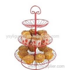 3-tier Red Decorated Cupcake Stand