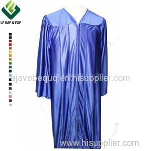 Graduation Shiny Gown Plus Piping Royal Blue