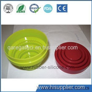 Silicone Kitchenware Collapsible Colander With Handle