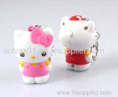 LED Hello Kitty Sound Keychain