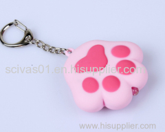 LED Lovely Cat's Paw Sound Keychain