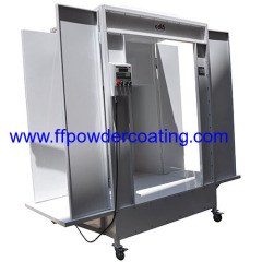 Manual Powder Coating Booth with Tracks Cartridge Filter Recovery System