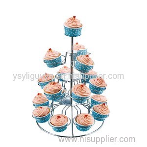 18 Cups Wire Cake Holder With Chrome Plated