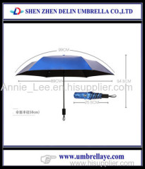 2016 new design umbrella UV coating sun umbrella 3 fold umbrella