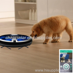 Mobile phone app controlled Sweep vacuum mop cleaning robot with built-in camera and remote controller