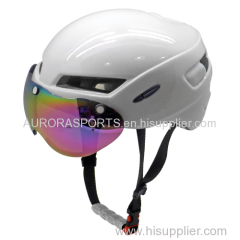 Time Trial Bicycle Helmet with Magnetic Goggle